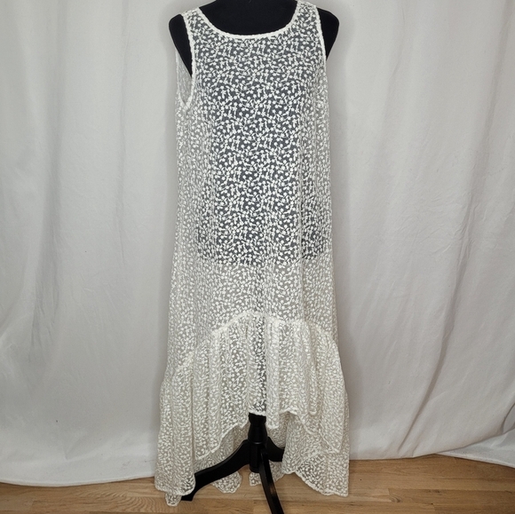 Erin Fetherston White Lace High-Low Trianon Maxi Dress (Shell Only) - Size M - Picture 4 of 12